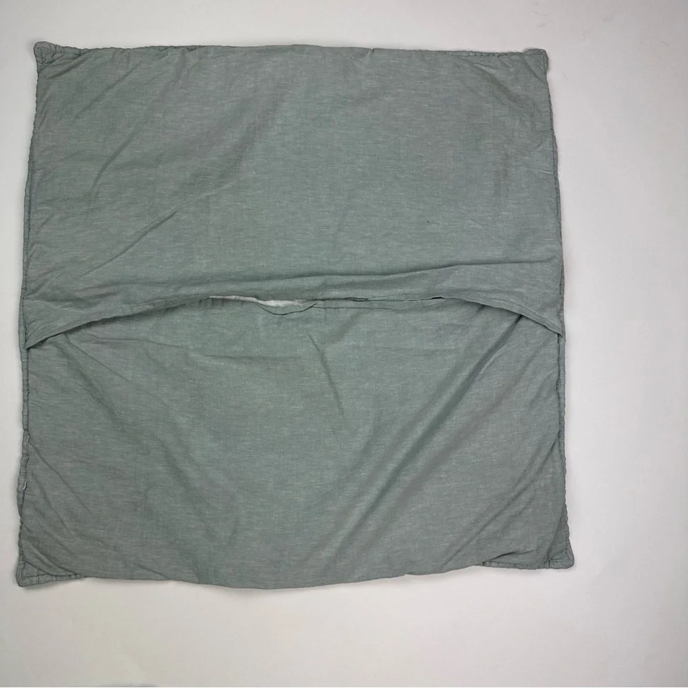 Pottery Barn Belgian Flax Linen Handcrafted Quilted Euro Shams Set of 3